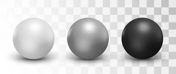 Ensemble Sphères Boules Vectorielles Sur Fond Blanc Avec Une Ombre — Image vectorielle