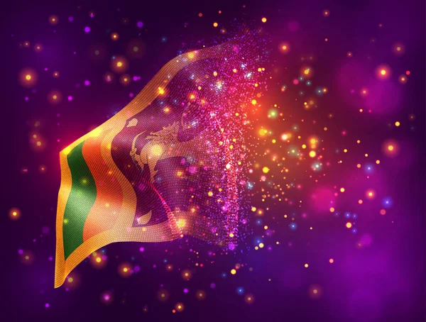 Sri Lanka Vector Bandera Sobre Fondo Rosa Púrpura Con Iluminación — Archivo Imágenes Vectoriales