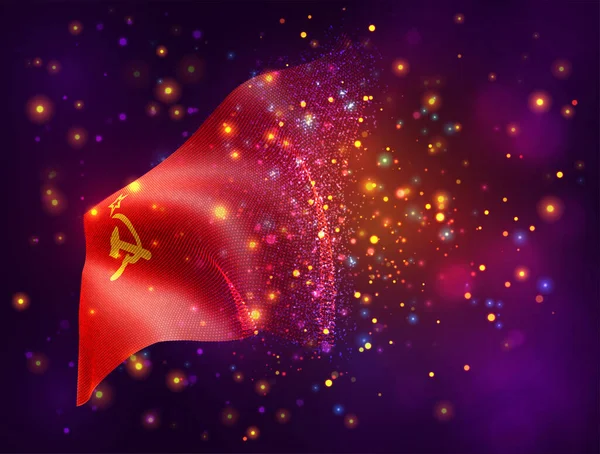 Rotes Banner Des Kommunismus Udssr Vektor Flagge Auf Rosa Lila — Stockvektor