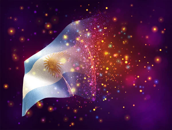 Αργεντινή Διάνυσμα Σημαία Ροζ Μωβ Φόντο Φωτισμό Και Φωτοβολίδες — Διανυσματικό Αρχείο