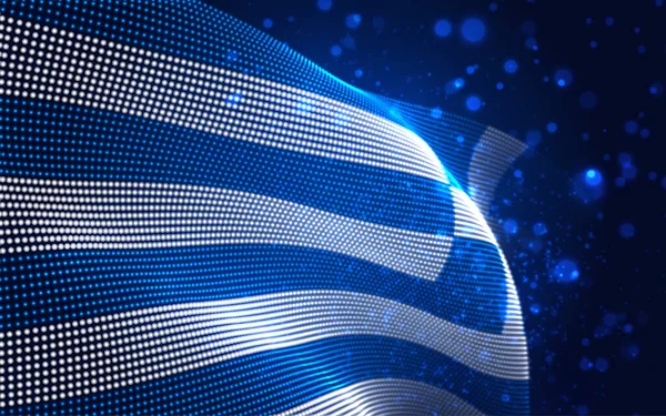Vetor Brilhante Brilhante Bandeira País Pontos Abstratos Grécia —  Vetores de Stock