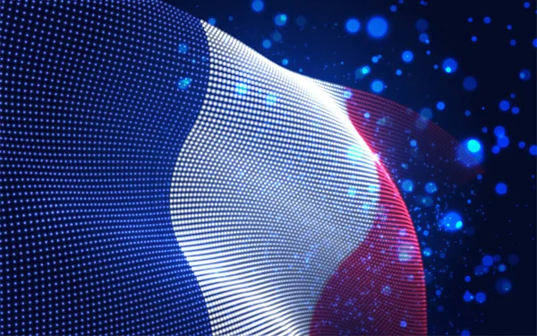 Вектор Ярко Светящийся Флаг Страны Абстрактных Точек Франция — стоковый вектор