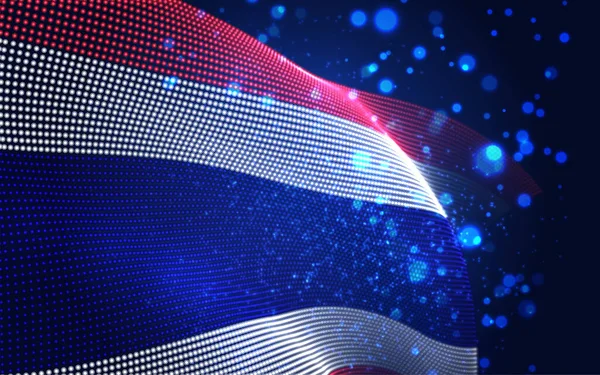 Vektor Hell Leuchtende Länderflagge Aus Abstrakten Punkten Thailand — Stockvektor