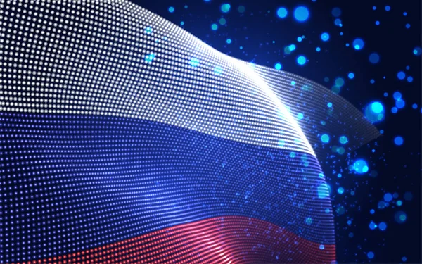 Vector Brillante Bandera País Brillante Puntos Abstractos Rusia — Archivo Imágenes Vectoriales