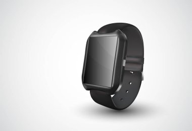 beyaz arkaplanda siyah vektör akıllı saat