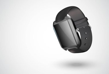 beyaz arkaplanda siyah vektör akıllı saat