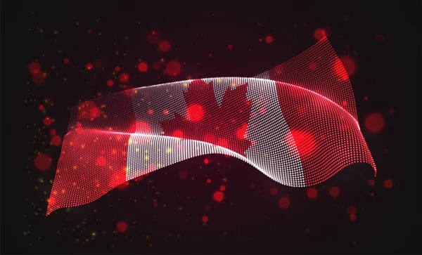 Vector Brillante Bandera País Brillante Puntos Abstractos Canadá — Vector de stock