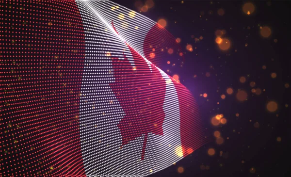 Vector Brillante Bandera País Brillante Puntos Abstractos Canadá — Vector de stock