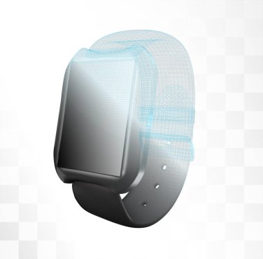 beyaz arkaplanda siyah vektör akıllı saat