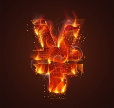 vektör ateş sembolü. Parlak yanma. koyu bir arkaplanda.