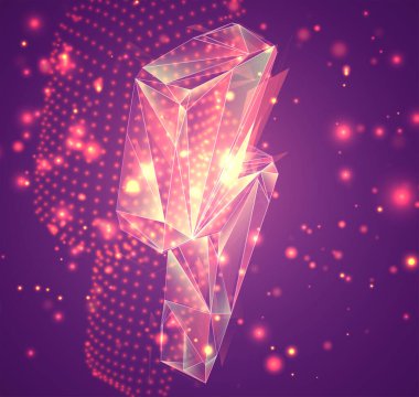 3 boyutlu vektör sembolü, pembe arkaplandaki hacimli nesne. İş ve sunum için düzenName