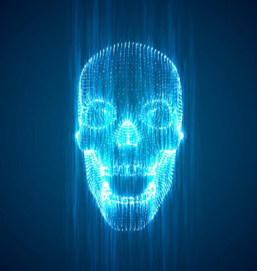 Arka plandaki mürekkep damlasından insan kafatası. soyut vektör.