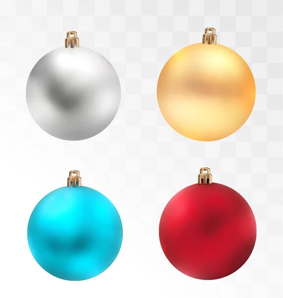 Set Van Multi Gekleurde Vector Kerstboom Speelgoed Ballen — Stockvector