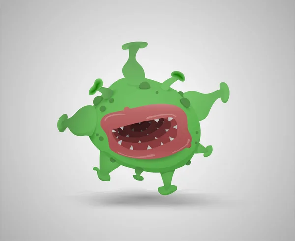 Vector Coronavirus Cartoon Stijl Een Lichte Achtergrond — Stockvector