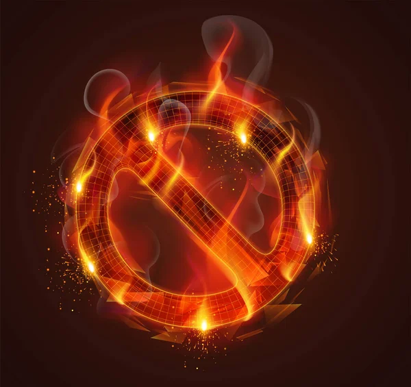 Символ Векторного Огня Яркий Огонь Темном Фоне — стоковый вектор