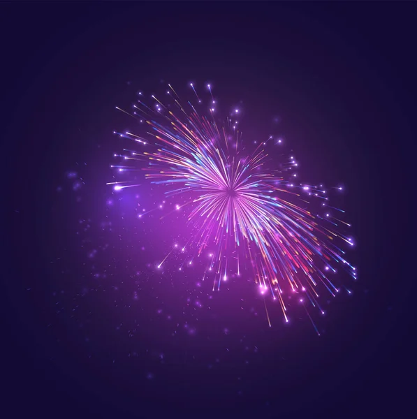 Fuegos Artificiales Vectoriales Multicolores Explosión Alegría Cielo — Archivo Imágenes Vectoriales