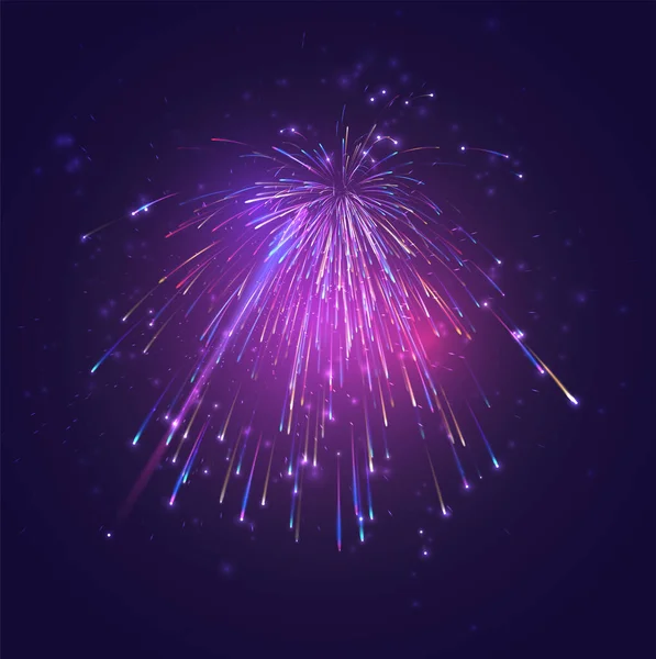 Fuochi Artificio Vettoriali Multicolori Esplosione Gioia Nel Cielo — Vettoriale Stock