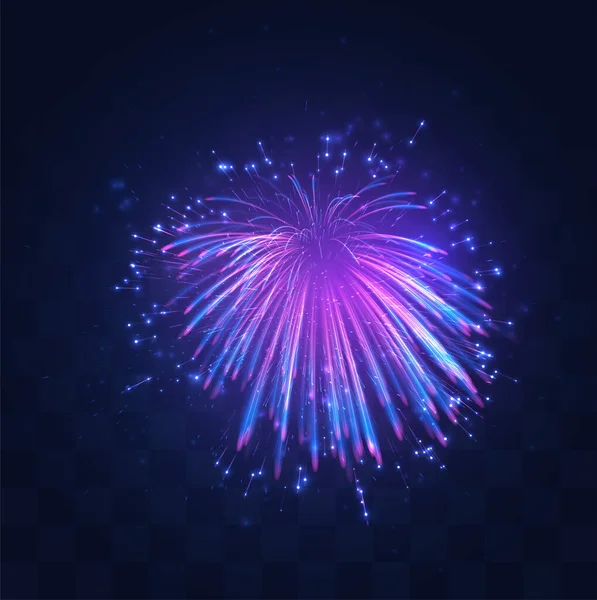 Neón Explosión Púrpura Fuegos Artificiales Vectoriales Sobre Fondo Mosaico Reemplazable — Vector de stock