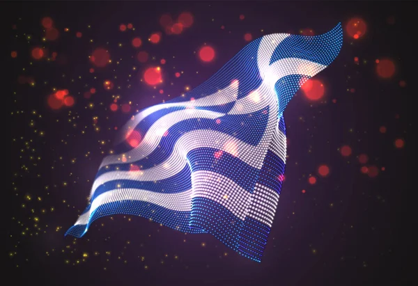 Διάνυσμα Φωτεινό Λαμπερό Σημαία Χώρα Αφηρημένες Τελείες Ελλάδα — Διανυσματικό Αρχείο