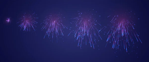 Vector Conjunto Diferentes Etapas Una Explosión Fuegos Artificiales Sobre Fondo — Archivo Imágenes Vectoriales