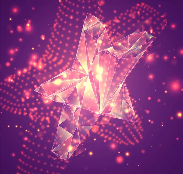 3次元ベクトル記号ピンクの背景にある体積オブジェクト ビジネスやプレゼンテーションのためのレイアウト — ストックベクタ