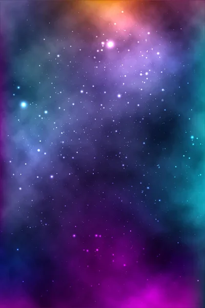 Vector Fondo Espacio Infinito Con Estrellas Galaxias Nebulosas Manchas Aceite — Vector de stock