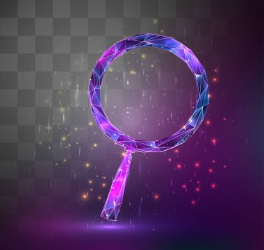 Kare mozaik arkaplanda 3D vektör nesne. bir fikir olarak boşluk