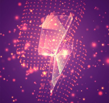 3 boyutlu vektör sembolü, pembe arkaplandaki hacimli nesne. İş ve sunum için düzenName