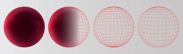 彩色背景上的一组矢量3D球 — 图库矢量图片
