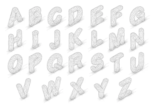 Ensemble Vectoriel Lettres Alphabet Prêt Style — Image vectorielle