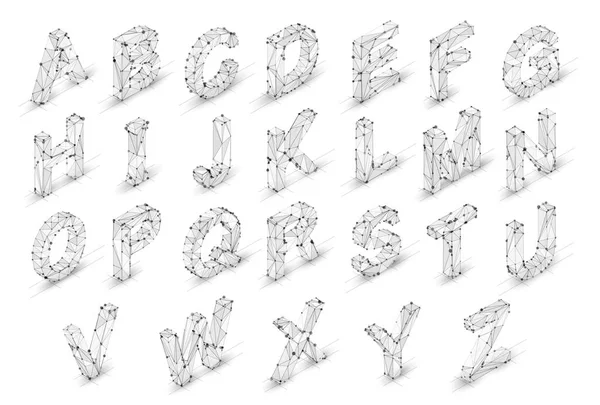 Vector Conjunto Letras Alfabeto Listo Estilo — Vector de stock