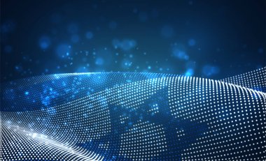 Soyut noktalardan oluşan parlak ülke bayrağını taşıyın. İsrail