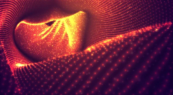 Vector Naranja Con Flujo Rojo Partículas Luminosas — Archivo Imágenes Vectoriales