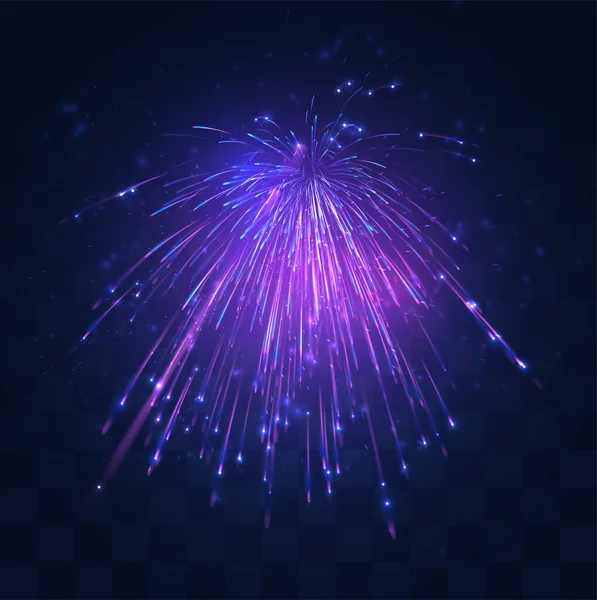 Neon Lila Kitörése Vektor Tűzijáték Cserélhető Mozaik Háttér Nyaralás Koncepció — Stock Vector
