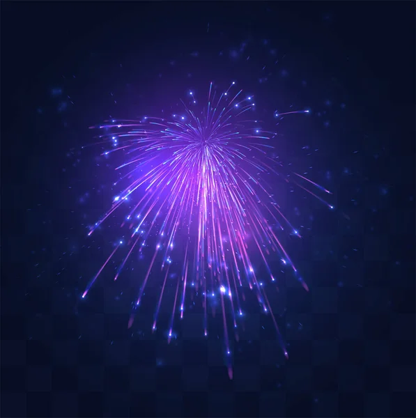 Neon Paarse Uitbarsting Van Vector Vuurwerk Vervangbare Mozaïek Achtergrond Vakantie — Stockvector
