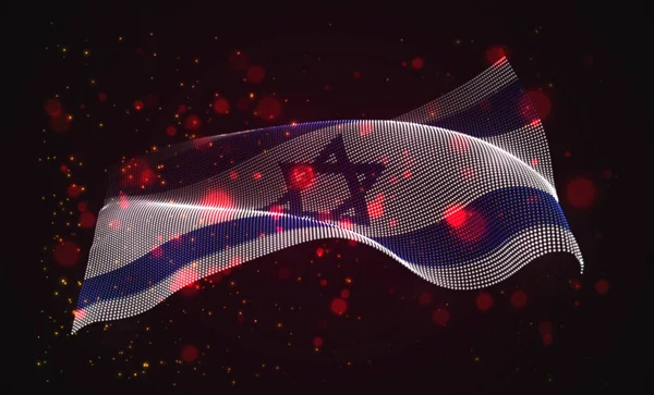 Vector Helder Gloeiende Land Vlag Van Abstracte Stippen Israël — Stockvector