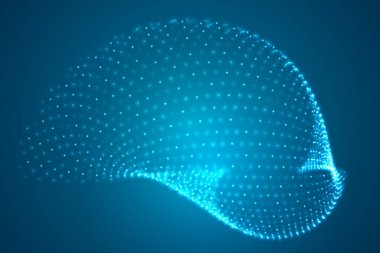 Vektör 3 boyutlu arka plan. Puan dalgası. Geometrik dans