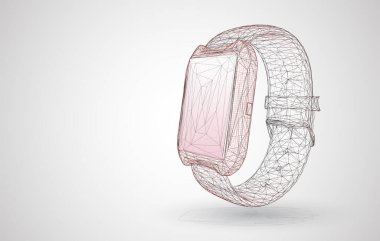 Beyaz arkaplandaki çokgenlerden 3d vektör akıllı izleme
