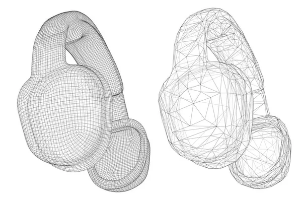헤드폰 배경에 분리되어 있습니다 디자인 — 스톡 벡터