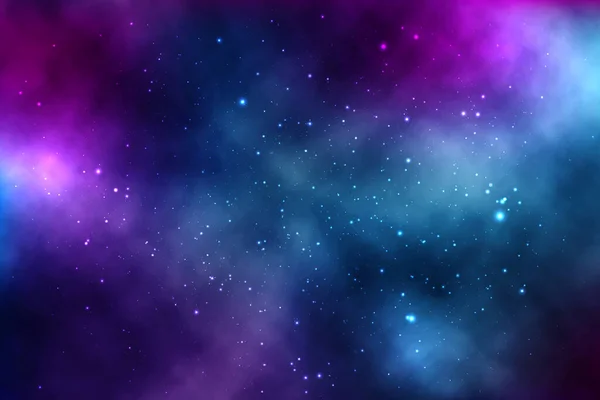 Vector Background Infinite Space Stars Galaxies Nebulae — Stock Vector