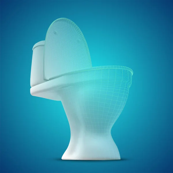 3D矢量白色马桶与蓄水池 广告管道设计的准备要素 — 图库矢量图片
