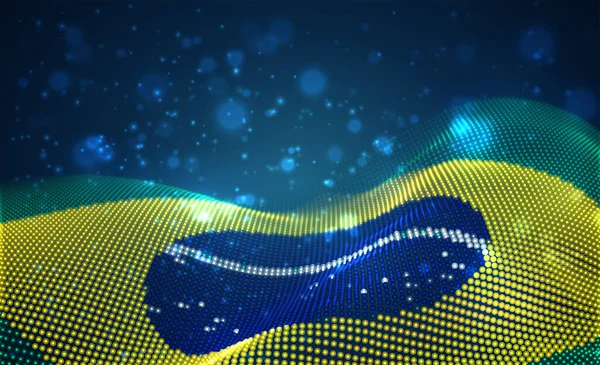 Vettore Brillante Bandiera Paese Incandescente Punti Astratti Brasile — Vettoriale Stock