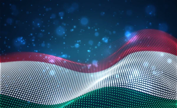 Vektor Fényes Izzó Ország Zászlaja Elvont Pontok Magyarország — Stock Vector