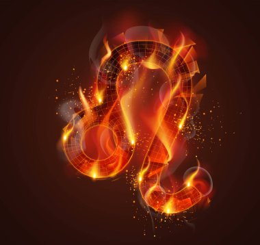 vektör ateş sembolü. Parlak yanma. koyu bir arkaplanda.