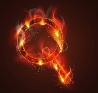 3D vektör sembolü duman ve koyu kırmızı arka planda kıvılcımlar