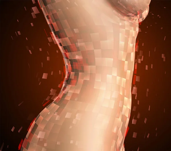 Vektör Fotorealistik Kadın Vücudu Renkli Bir Arkaplanda Parçalara Ayrılır — Stok Vektör