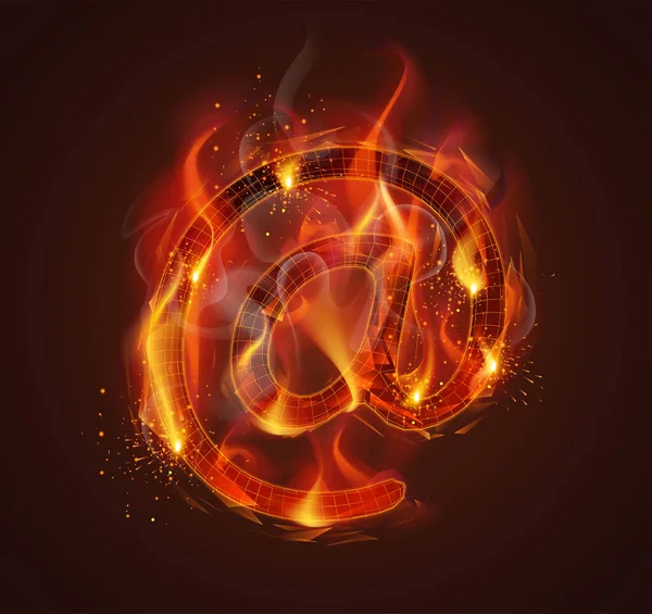vektör ateş sembolü. Parlak yanma. koyu bir arkaplanda.