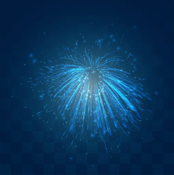 Fogos Artifício Vetor Azul Explosão Fundo Azul Escuro Com Mosaico — Vetor de Stock
