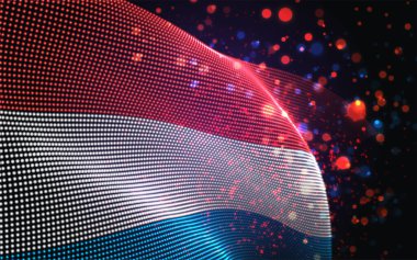 Soyut noktalardan oluşan parlak ülke bayrağını taşıyın. Lüksemburg