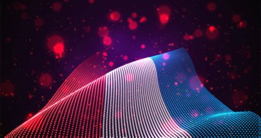 Soyut noktalardan oluşan parlak ülke bayrağını taşıyın. Lüksemburg